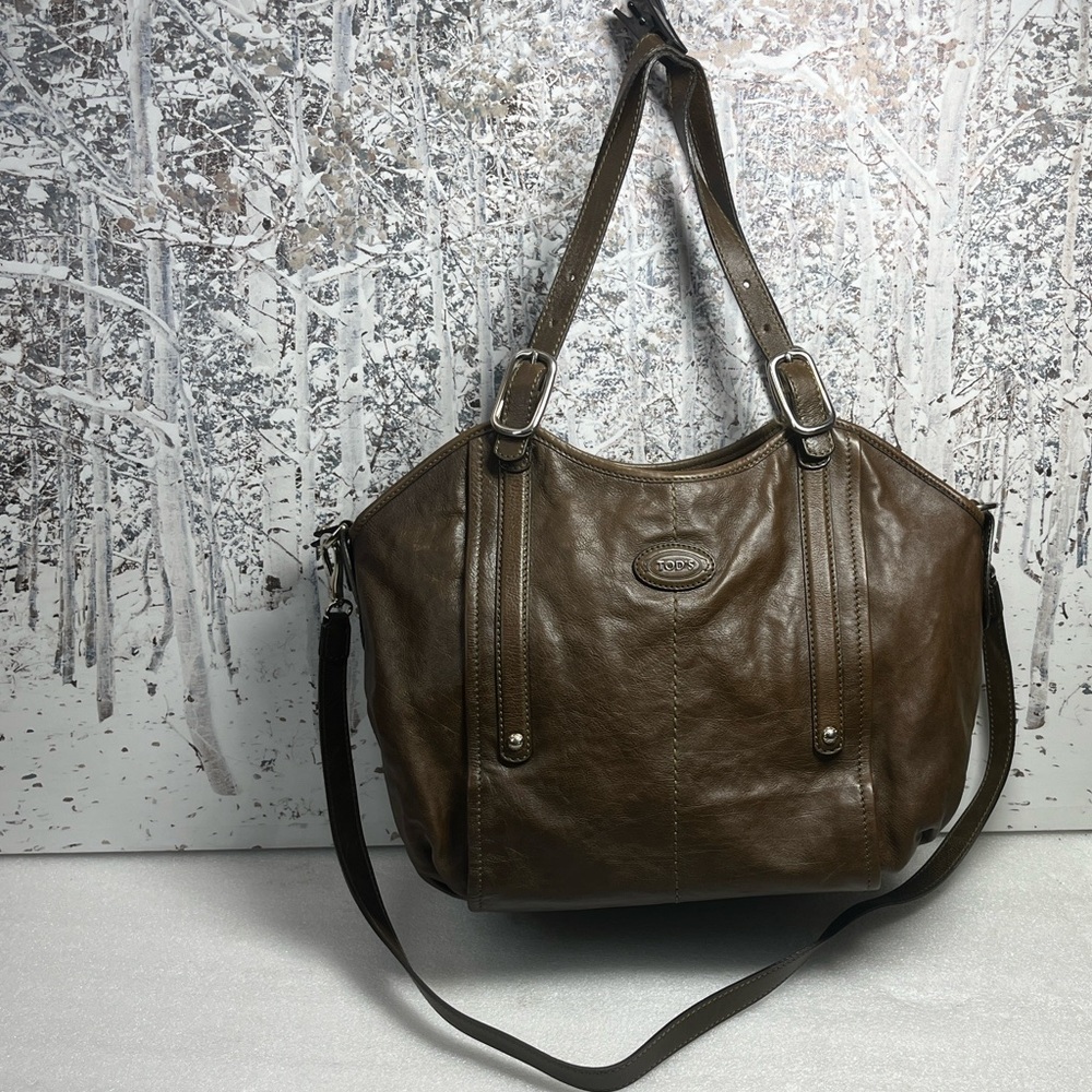 TOD'S Leather G Easy Sacca Media Tote Brown